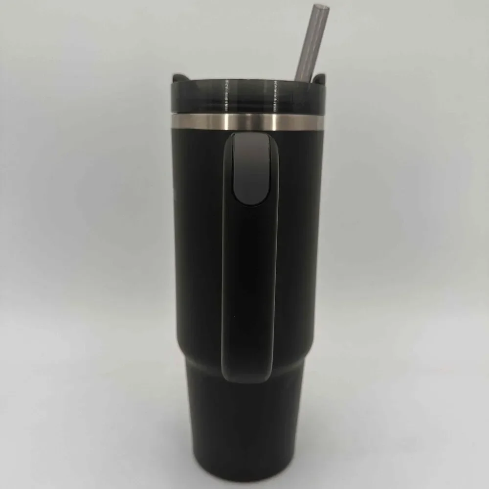 STANLEY Black Insulated Quencher H2.0 Flowstate Tumbler Travel Mug 30 OZ NWOT - Picture 4 of 9